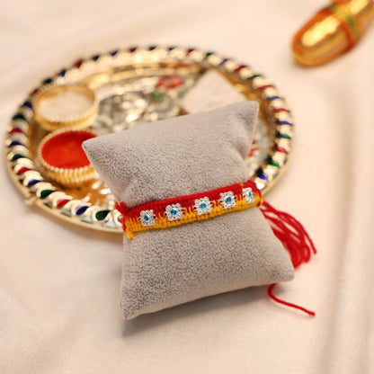 Delicate Silver Floral Rakhi