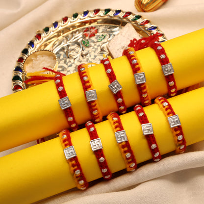 Swastik Glow Silver Rakhi Edition