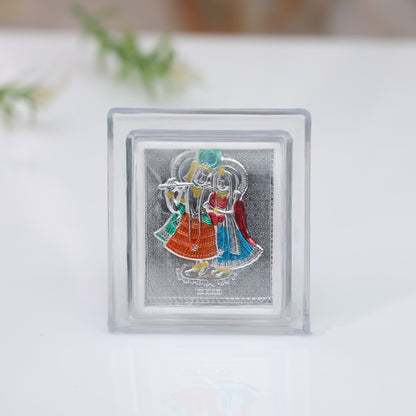 Krishna Bhakt Gift Combo – Mor Pankh with Radha Krishna Frame (Premium Set)