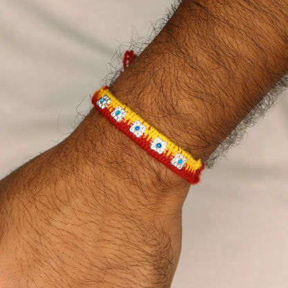 Delicate Silver Floral Rakhi