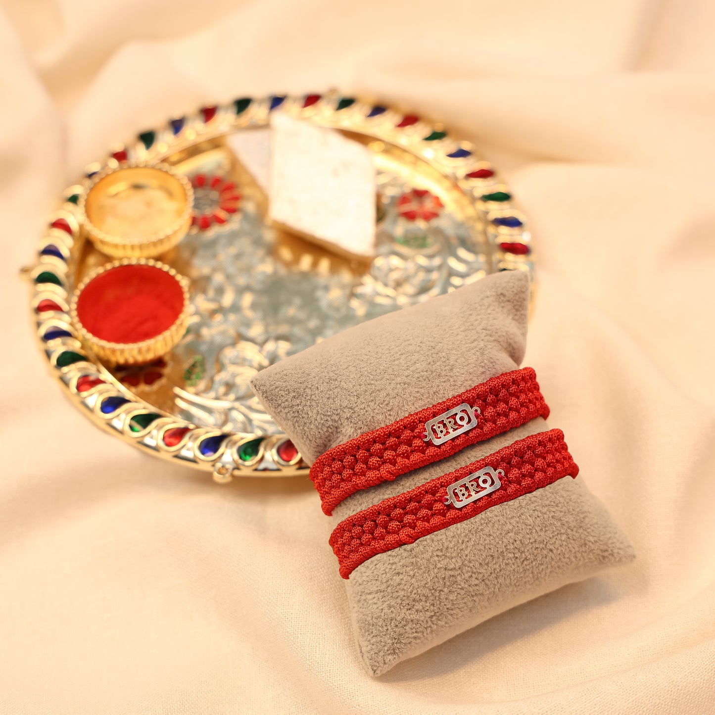 Trendy BRO Silver Rakhi Gift for Bhai