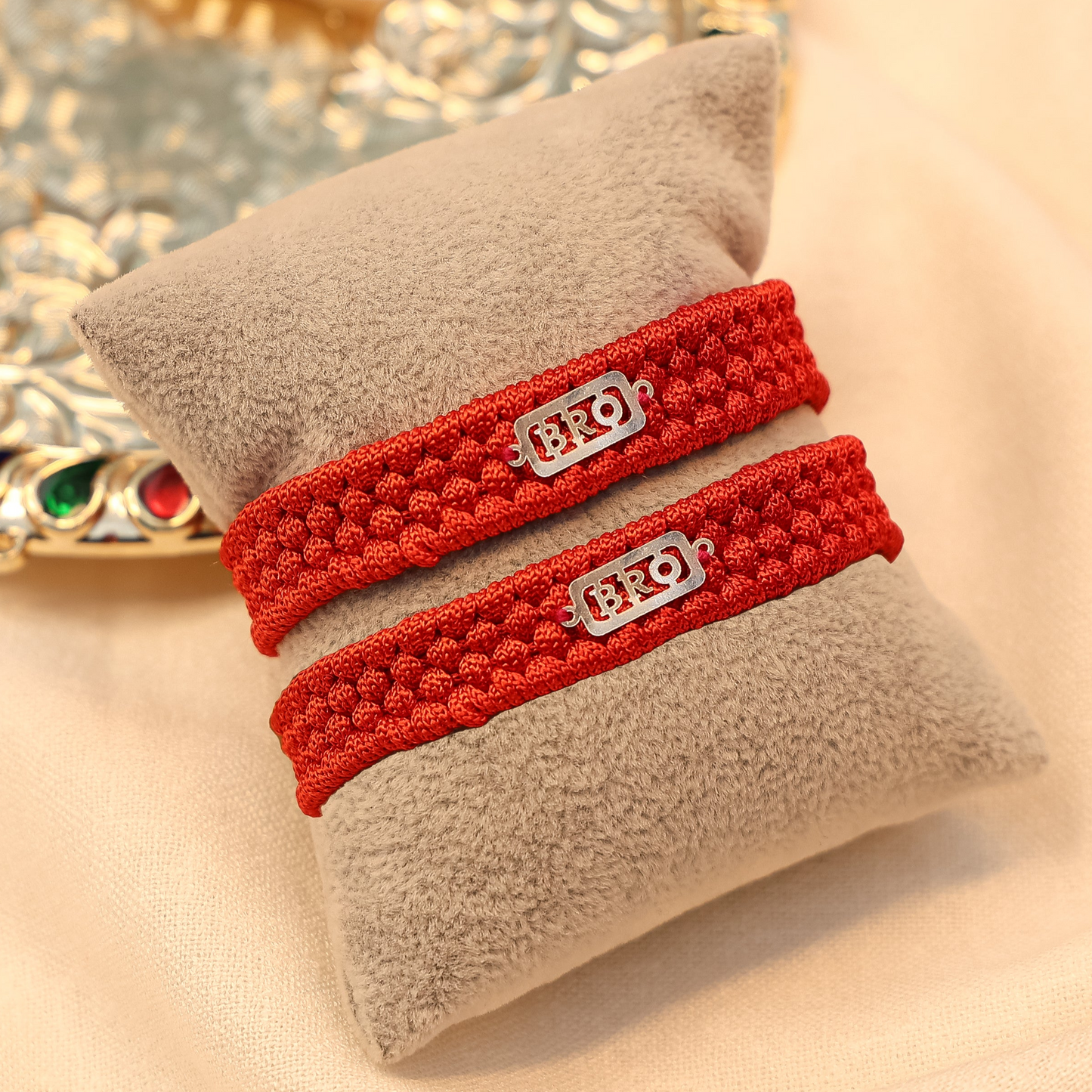 Trendy BRO Silver Rakhi Gift for Bhai
