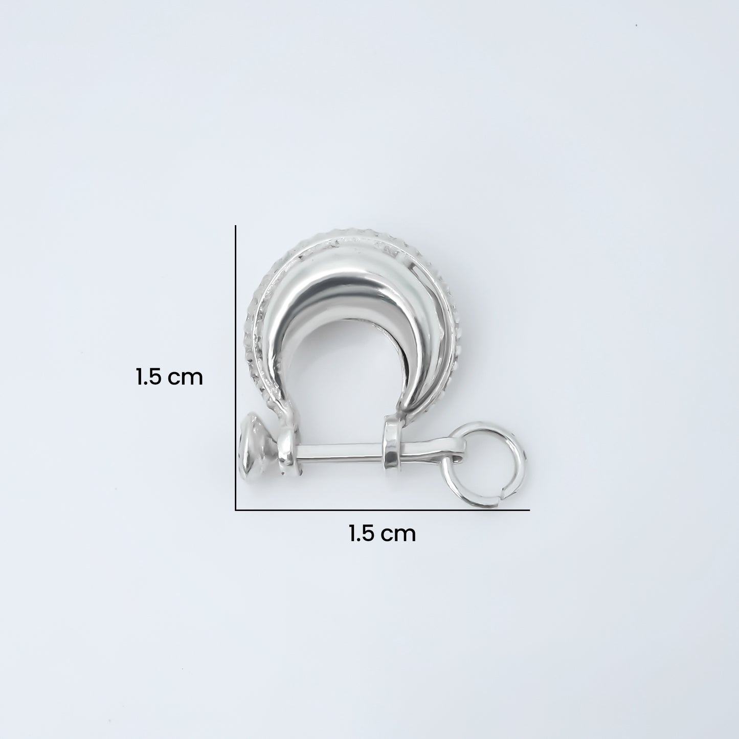 Handcrafted Silver Bali Stud Earrings for Boys