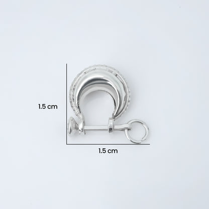 Handcrafted Silver Bali Stud Earrings for Boys