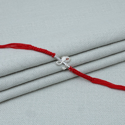 Krishna Flute Silver Rakhi for Brother