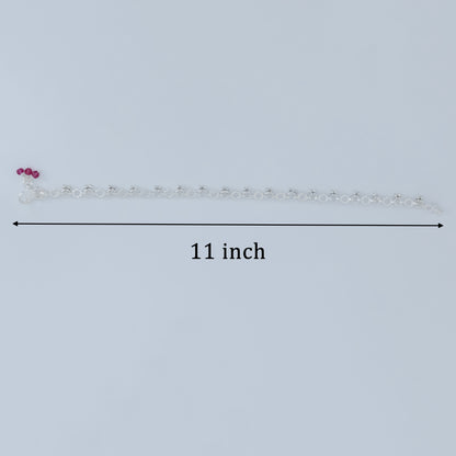 Silver Flower Design Payal Pair Elegant & Lightweight