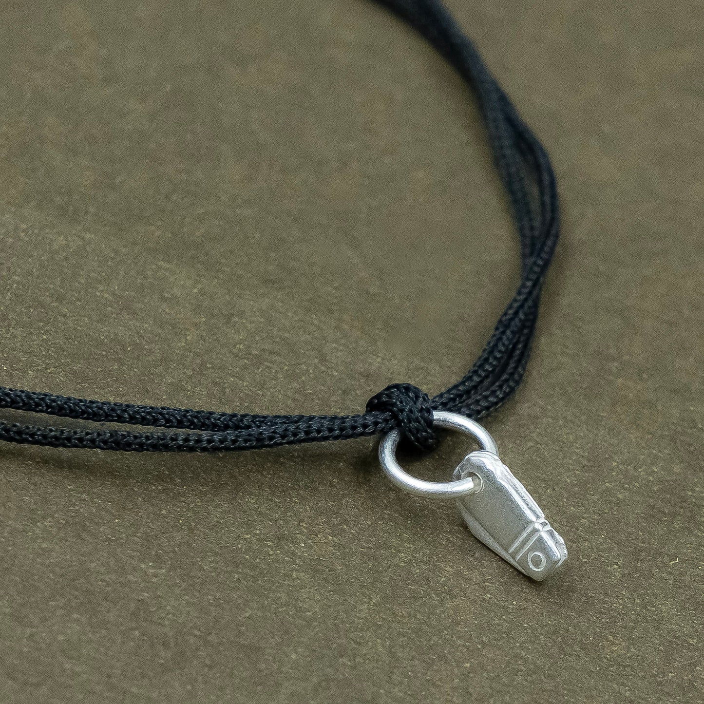 His & Hers Black Thread Premium Silver Knife(chaku) Charm Perfect Boy and Girl Combo