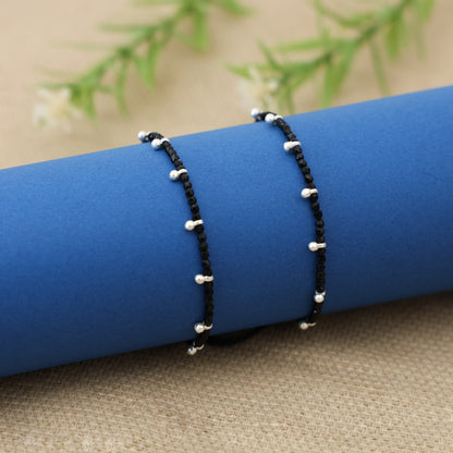 Minimal Silver Bud Dhaga