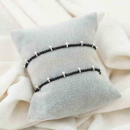 Minimal Silver Bud Dhaga