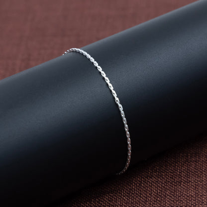 Slim Plain Boy Silver Chain Bracelet
