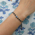 Silver Bead Evil Eye Dhaga Bracelet