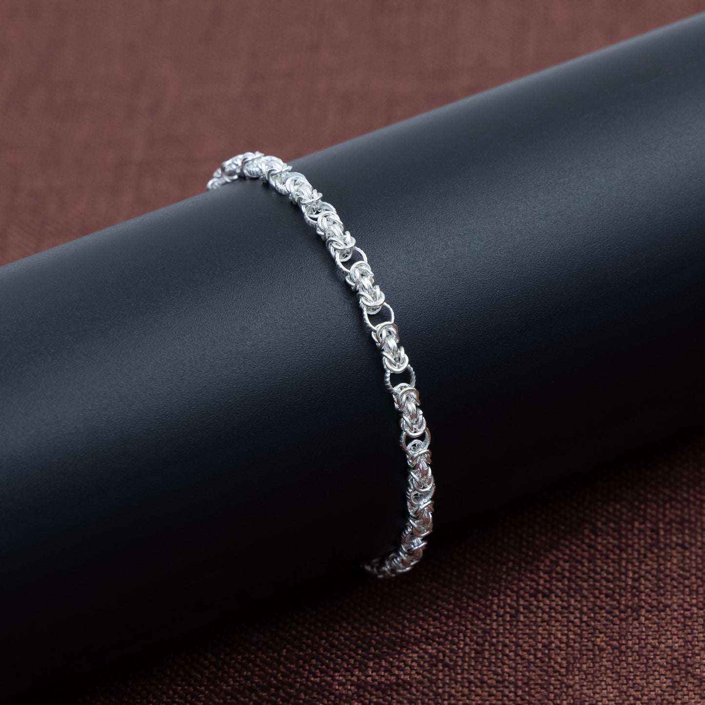 Classic Rope Style Silver Bracelet For Boys