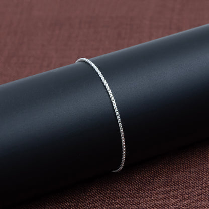 Slim Square Snake Boys Silver Bracelet