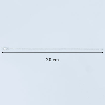 Thin Square Box Chain Silver Bracelet For Boys