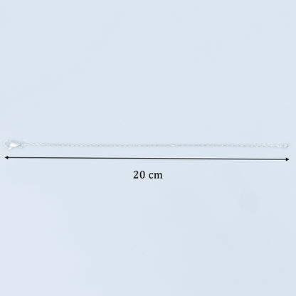 Slim Plain Boy Silver Chain Bracelet