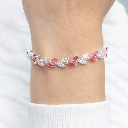 Three Colour Pattern Silver Bracelet (Any Color One Pcs)