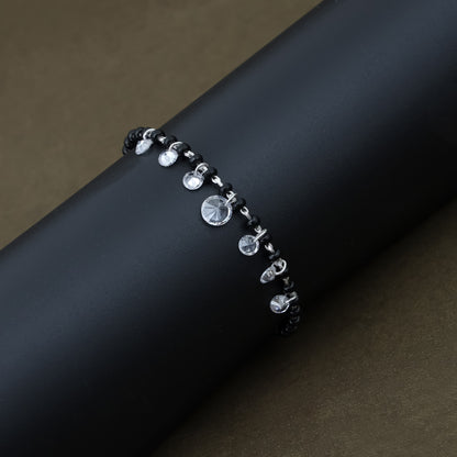 Baby Nazariya Black Beads Silver Bracelet with Drops