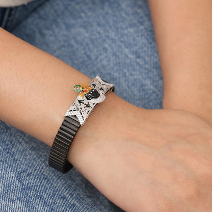 Silver Krishna Gold Mukut Bracelet