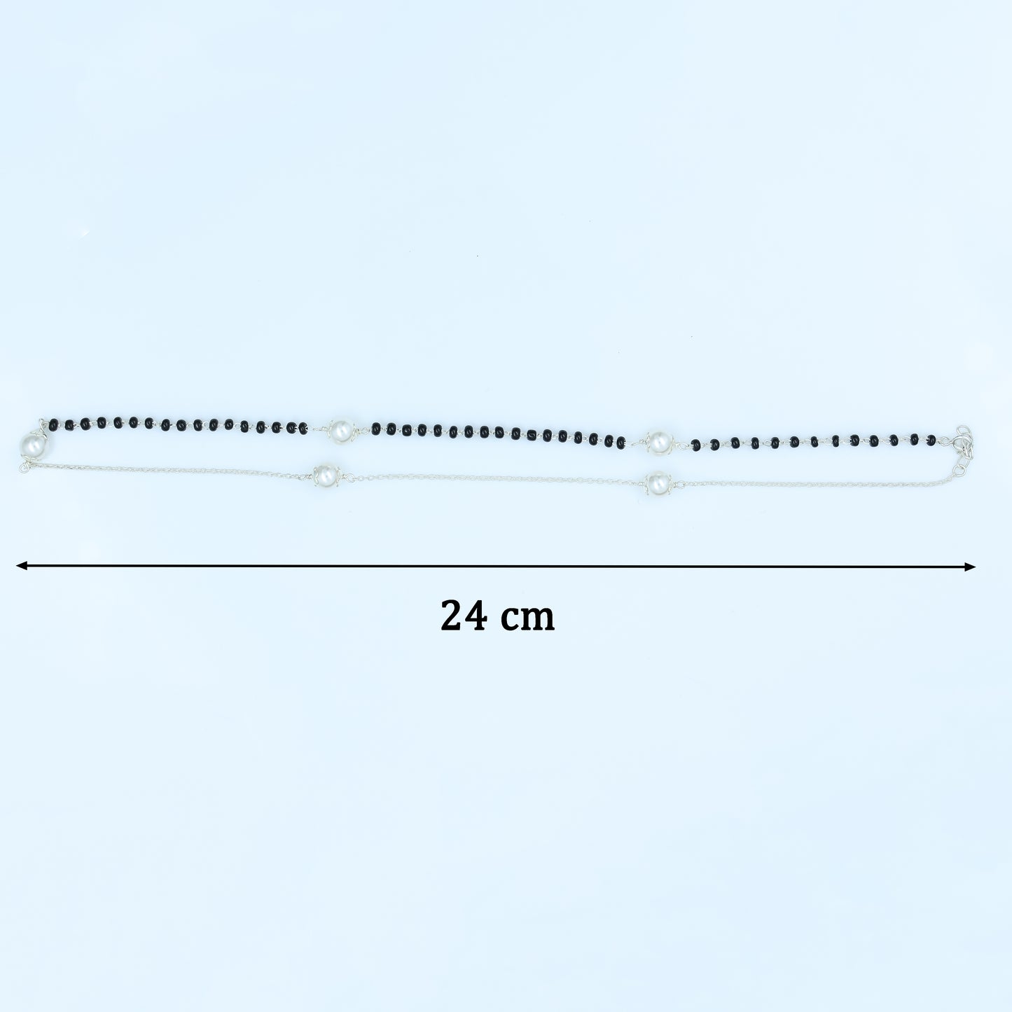 Modern Half-Chain Half-Bead Pearl Mangalsutra