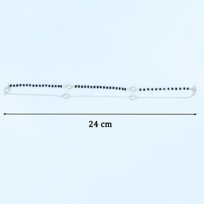 Modern Half-Chain Half-Bead Pearl Mangalsutra