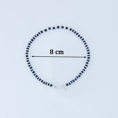 Luna Spacer Beads Silver Anklet