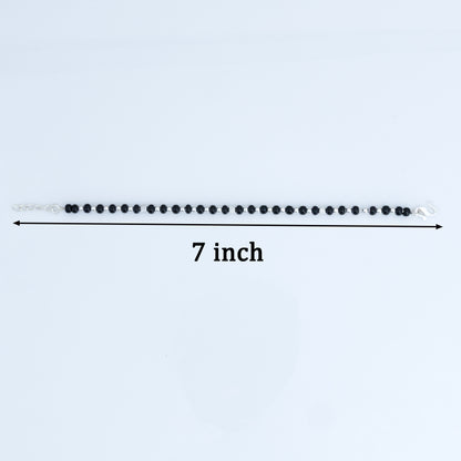 Bold Black Charm Silver Baby Anklet