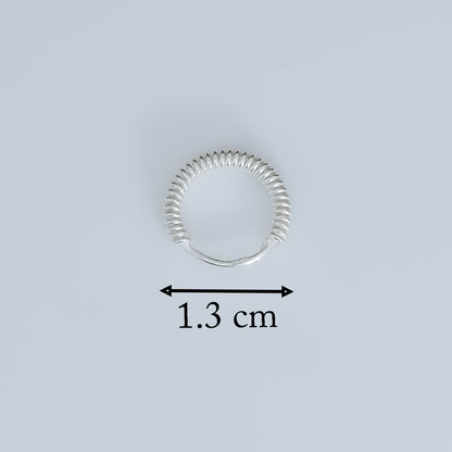 Elegant Coiled Design Silver Hoops