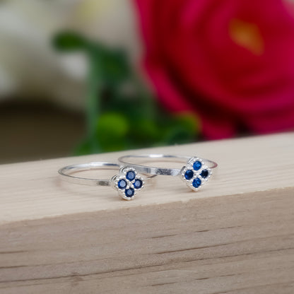 Silver Toe Rings Square Stone Design for Women & Girls