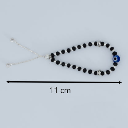 Trendy Blue Evil Eye Silver Bracelet Adjustable Nazariya