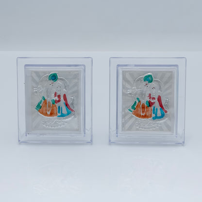 Soulful Silver Frame Radha Krishna Ji