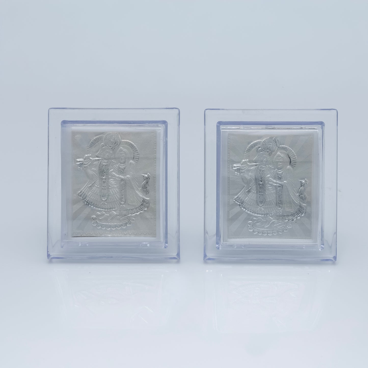 Radha Ji Krishna Ji Silver Frame With Eternal Prem