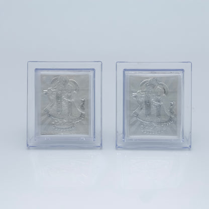 Radha Ji Krishna Ji Silver Frame With Eternal Prem