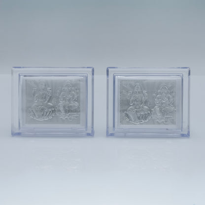 Silver Laxmi Ji Ganesh Ji Frame