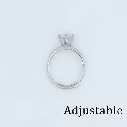 Luxury Sterling Silver Solitaire Ring for Women