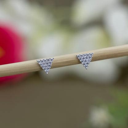 Minimal Triangle Silver Earring