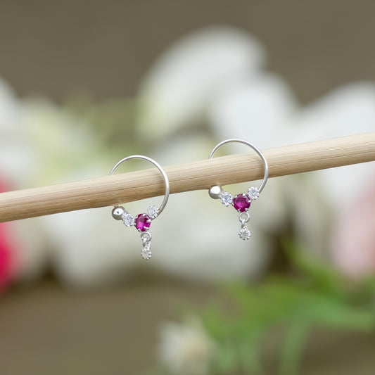 Silver Half-Hoop Earrings for Women