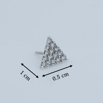 Minimal Triangle Silver Earring