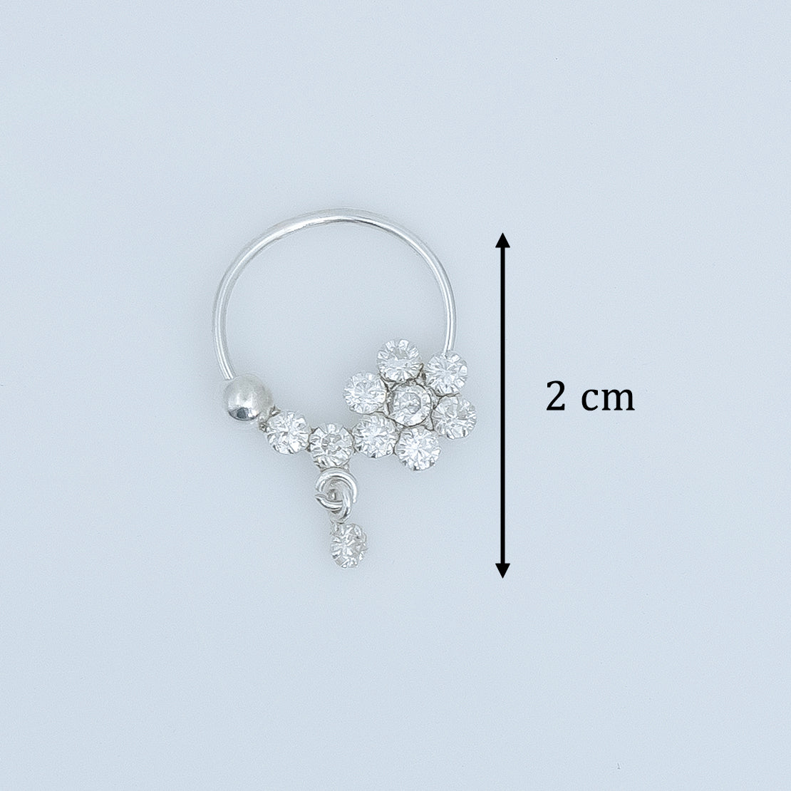 Sterling Silver Flower Hoop Dangle Earring