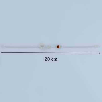 Silver ‘Shiv’ Bracelet with Rudraksha Bead