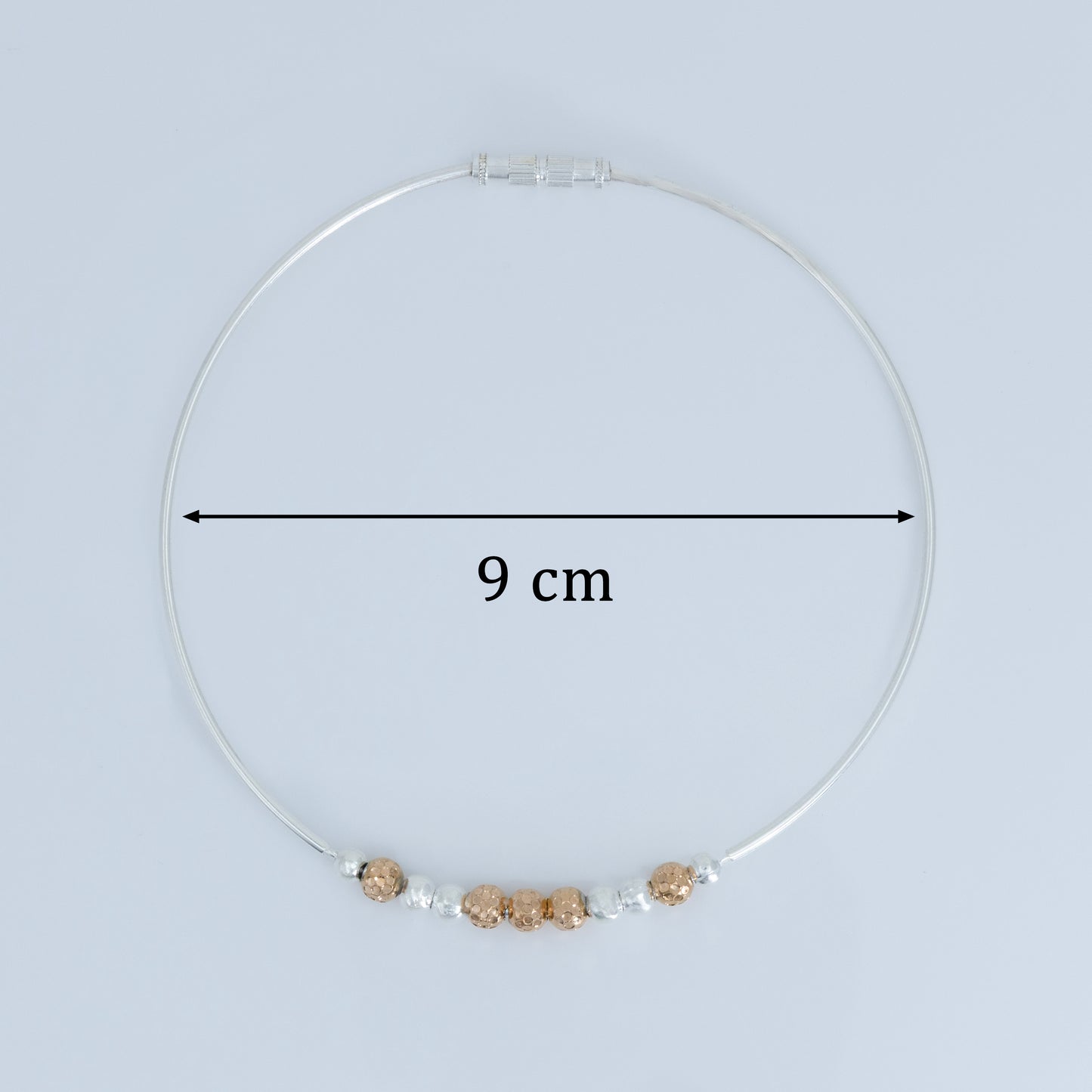 Silver Kada Payal with Dual Tone Beads Design