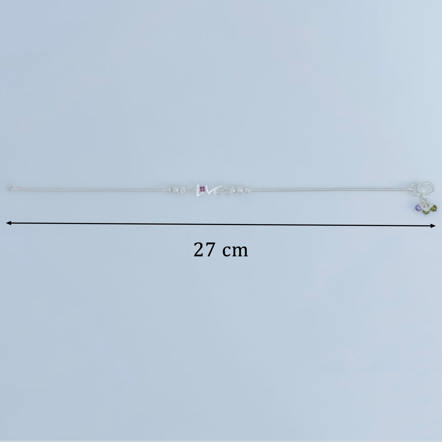 Delicate Silver Love Anklet - Designer & Lightweight for Daily Style.