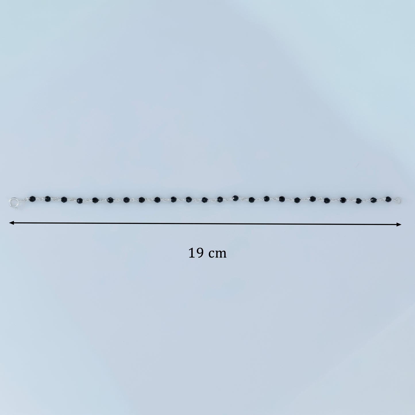 Traditional Silver Anklet with Black Beads Daily Wear Payal