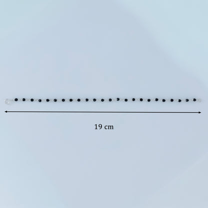 Traditional Silver Anklet with Black Beads Daily Wear Payal