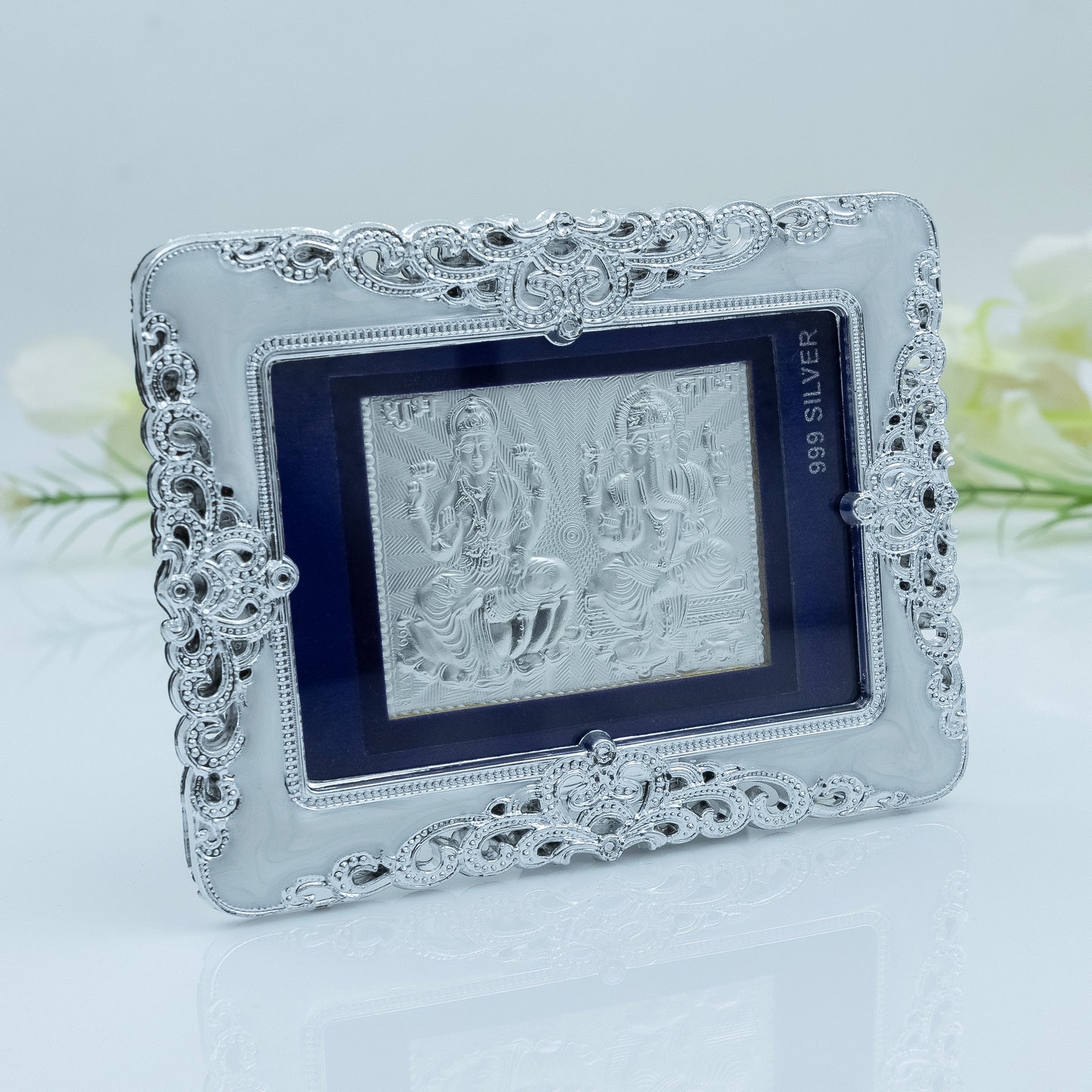 999 Silver Lakshmi Ganesh Decorative Frame