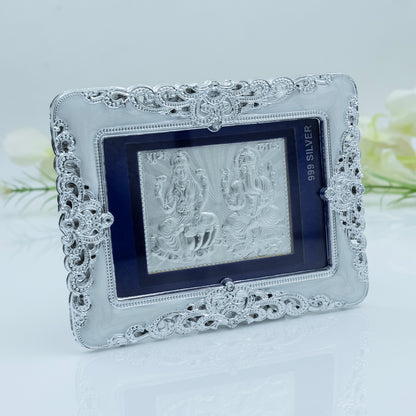 999 Silver Lakshmi Ganesh Decorative Frame