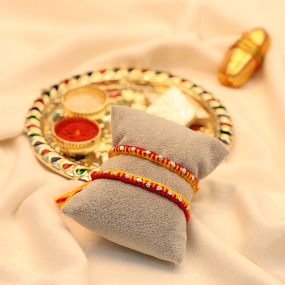 Handcrafted Silver Buds Rakhi Assorted Design