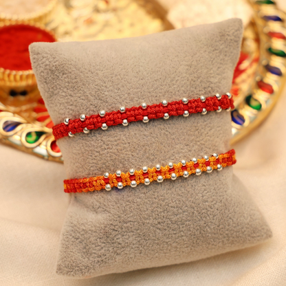 Unique Silver Rakhi with Bud Details