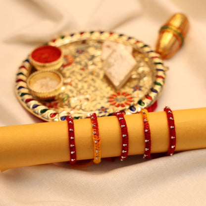 Silver Drop Buds Silver Rakhi