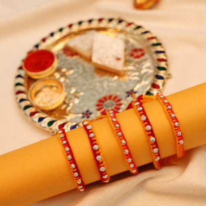 Charming Mixed Buds Silver Rakhi