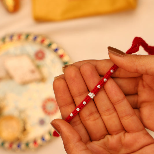Divine Om Silver Rakhi Thread